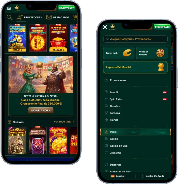 Casinia: Versión Móvil